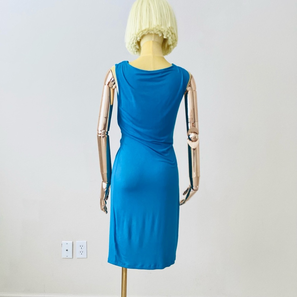 Emili PUCCI V Neck Sleeveless Knee Length in Vibrant Blue Dress SZ XS-S - Picture 4 of 8